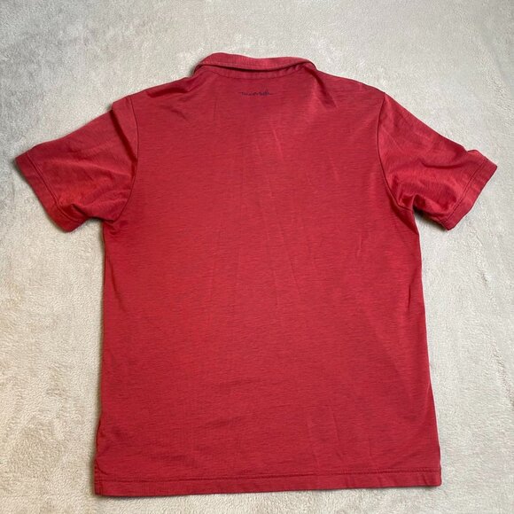 Travis Mathew Mens Polo Shirt Medium Red Pocket Flag Logo Short Sleeve Casual - Picture 11 of 11